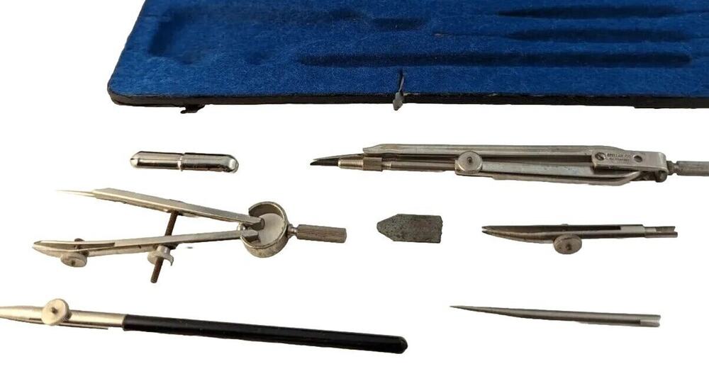 VTG 60s Stellar Drawing Set In Felt Lined Case collector Item working Condition